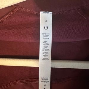 Lululemon Nalu Cropped Define Jacket, Red Merlot, size 8.